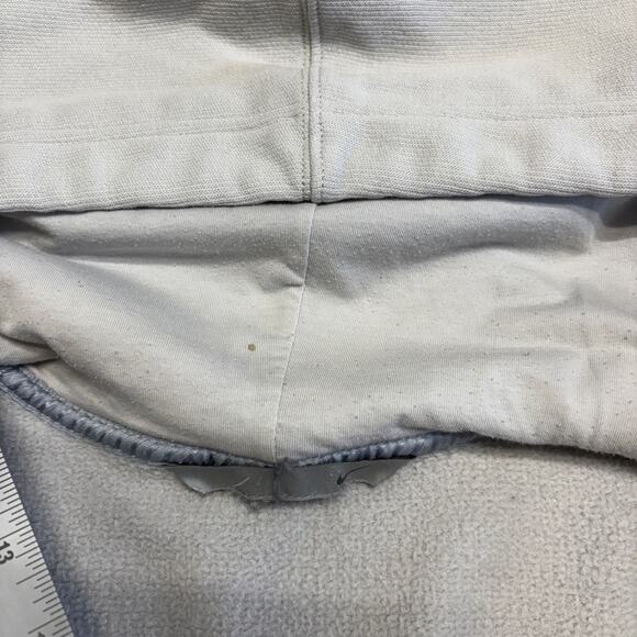 Vintage Y2K Nike White Mens XXL Full Zip Spell Out Swoosh Ribbed Pocket Hoodie - Picture 4 of 11